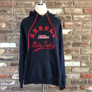 Colosseum Women's OLE MISS Rebels HOTTY TODDY Navy & Red Sweatshirt Hoodie L